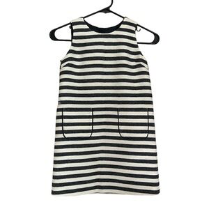 NWT Girl’s Jigsaw Junior Nautical Dress Stripes Sleeveless Navy Blue Size 8-9